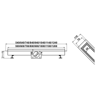 Odpływ liniowy podłogowy 2w1 pod płytkę OBROTOWY 360° - 80 cm KOLOR CZARNY