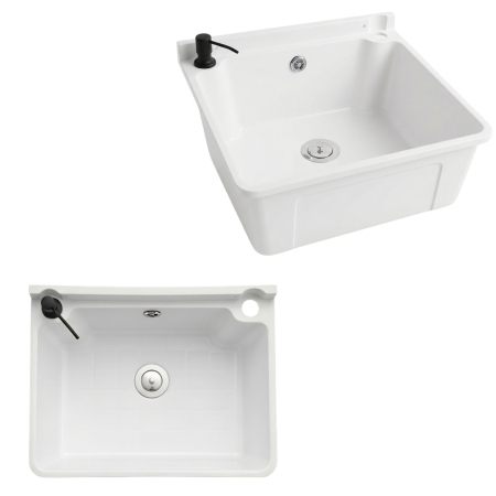 ZLEW KOMORA GOSPODARCZA BIAŁA ZLEWOZMYWAK POLIPROPYLEN 51 cm