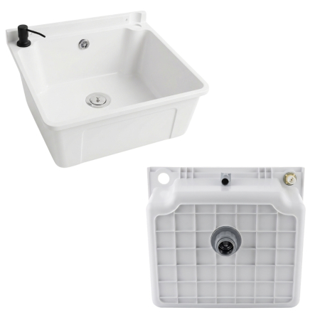 ZLEW KOMORA GOSPODARCZA BIAŁA ZLEWOZMYWAK POLIPROPYLEN 51 cm