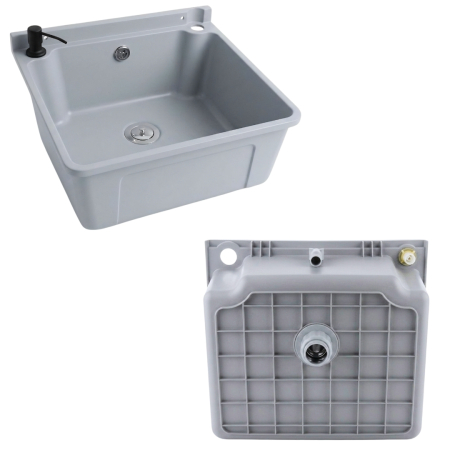 ZLEW KOMORA GOSPODARCZA SZARA ZLEWOZMYWAK POLIPROPYLEN 51 cm