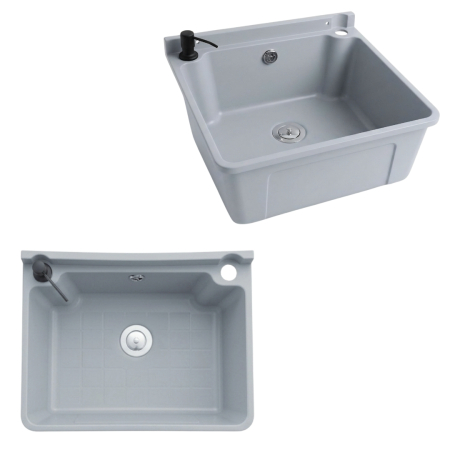 ZLEW KOMORA GOSPODARCZA SZARA ZLEWOZMYWAK POLIPROPYLEN 51 cm